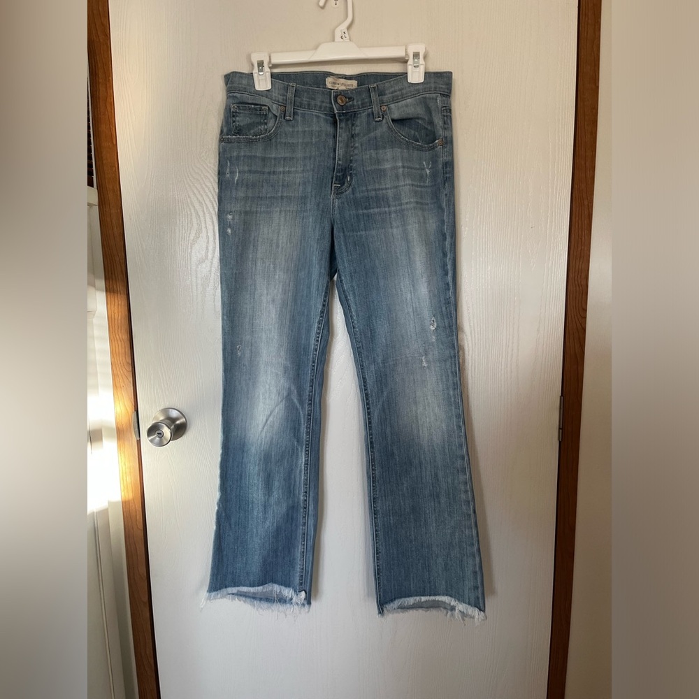 Current/Elliot The Flip Flop Distressed Frayed Hem Bootcut Jean Size 28